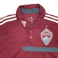 Adidas Colorado Rapids Climalite Short Sleeve Polyester Polo Shirt Burgundy