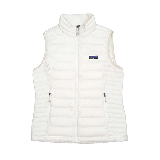 Womens White Patagonia Puffer Sweater Gilet Coat