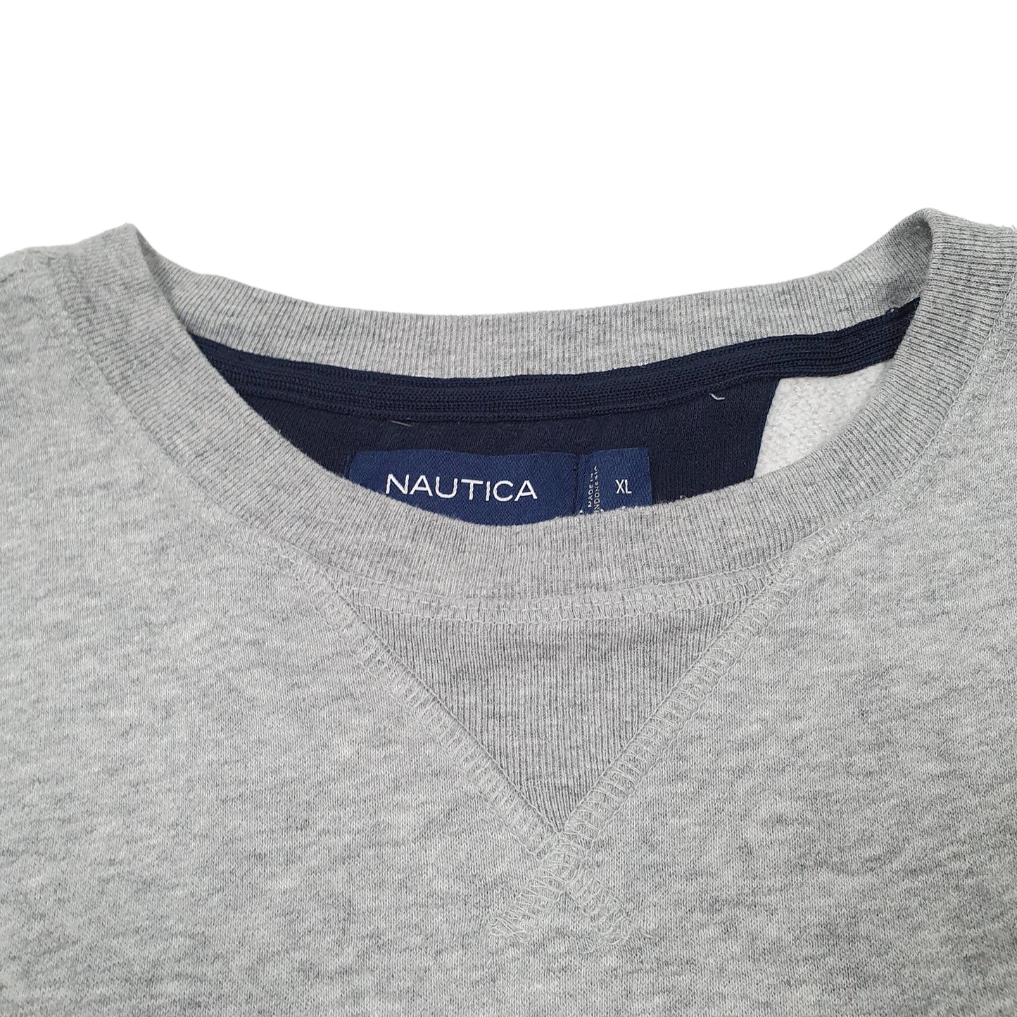 Mens Grey Nautica Pocket Sweatshirt Crewneck Jumper