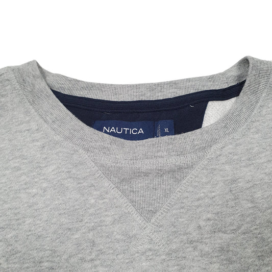 Mens Grey Nautica Pocket Sweatshirt Crewneck Jumper