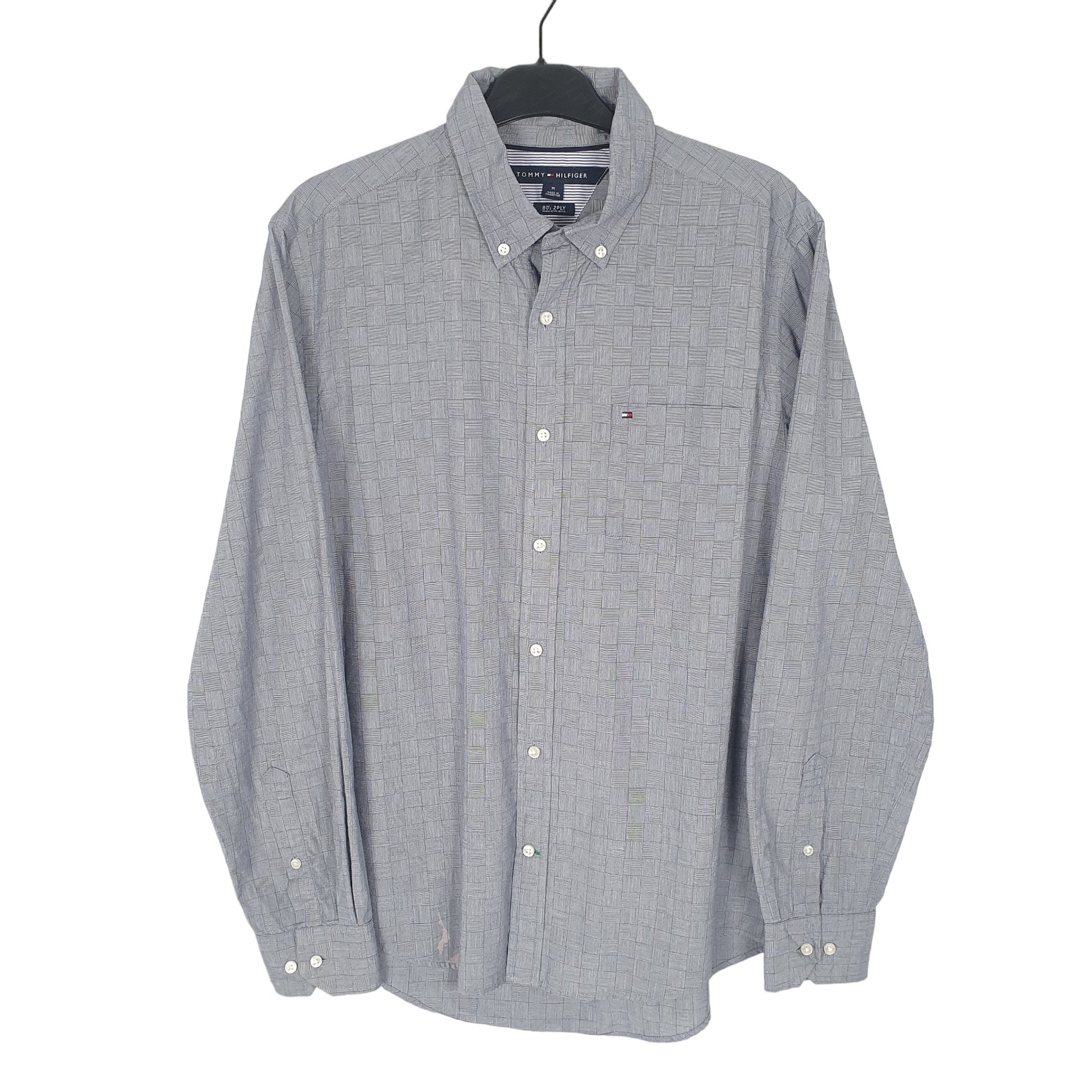 Tommy Hilfiger 80s 2PLY Long Sleeve Regular Fit Check Shirt Grey