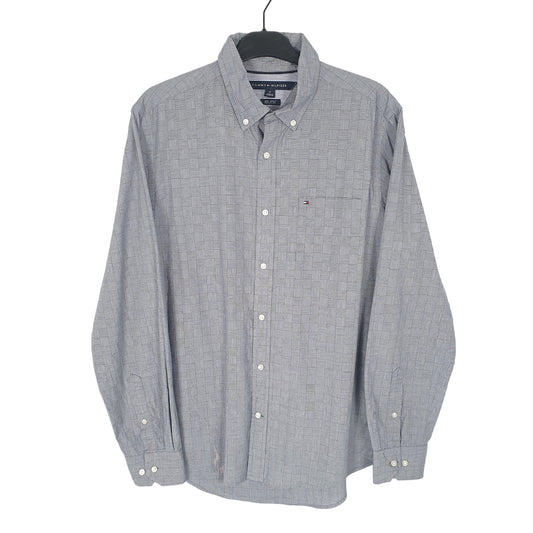 Tommy Hilfiger 80s 2PLY Long Sleeve Regular Fit Check Shirt Grey