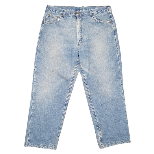 Mens Blue Carhartt Polyester lined Insulated Winter Thermal ⁸ Carpenter JeansW38 L30