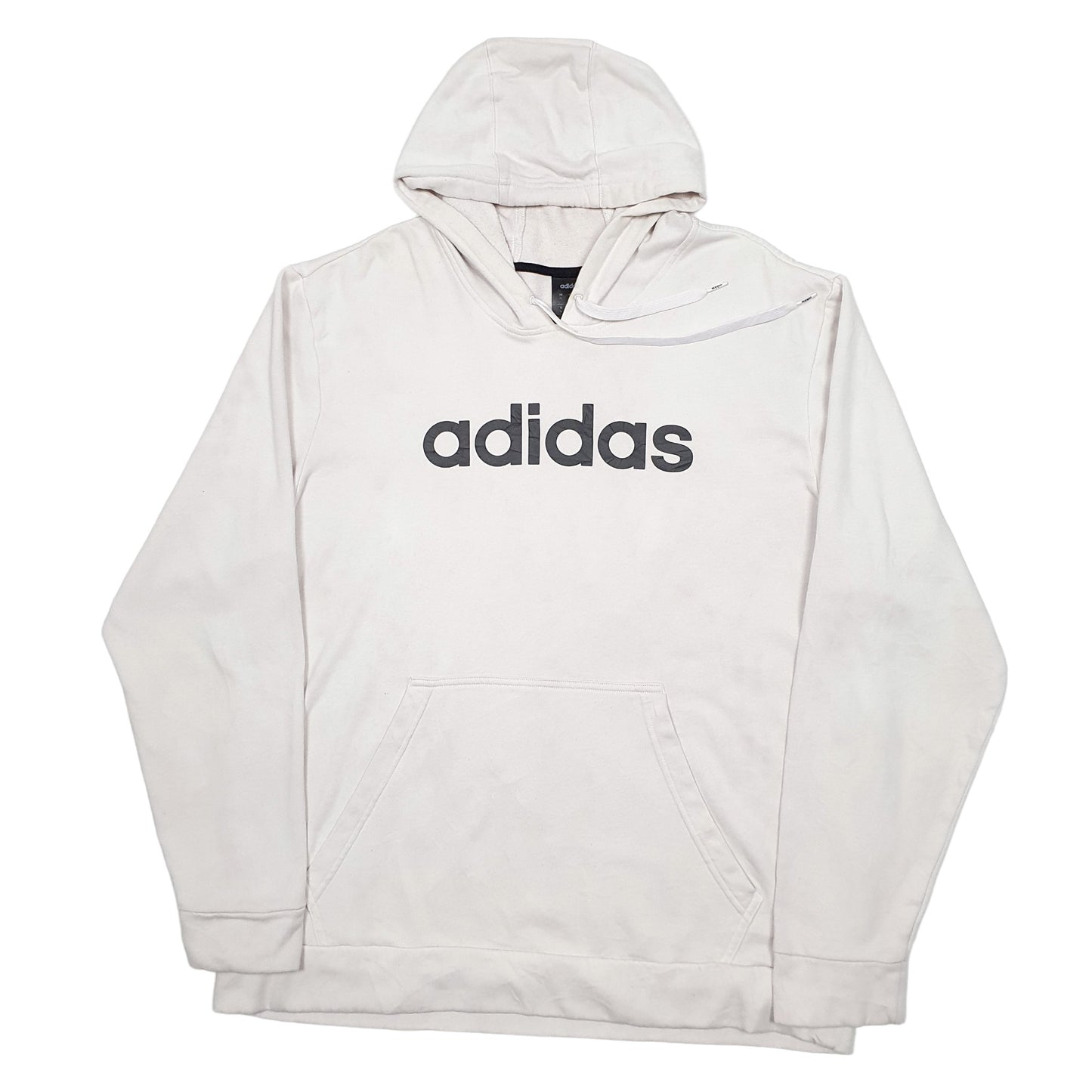 Mens Beige Adidas Spellout Hoodie Jumper