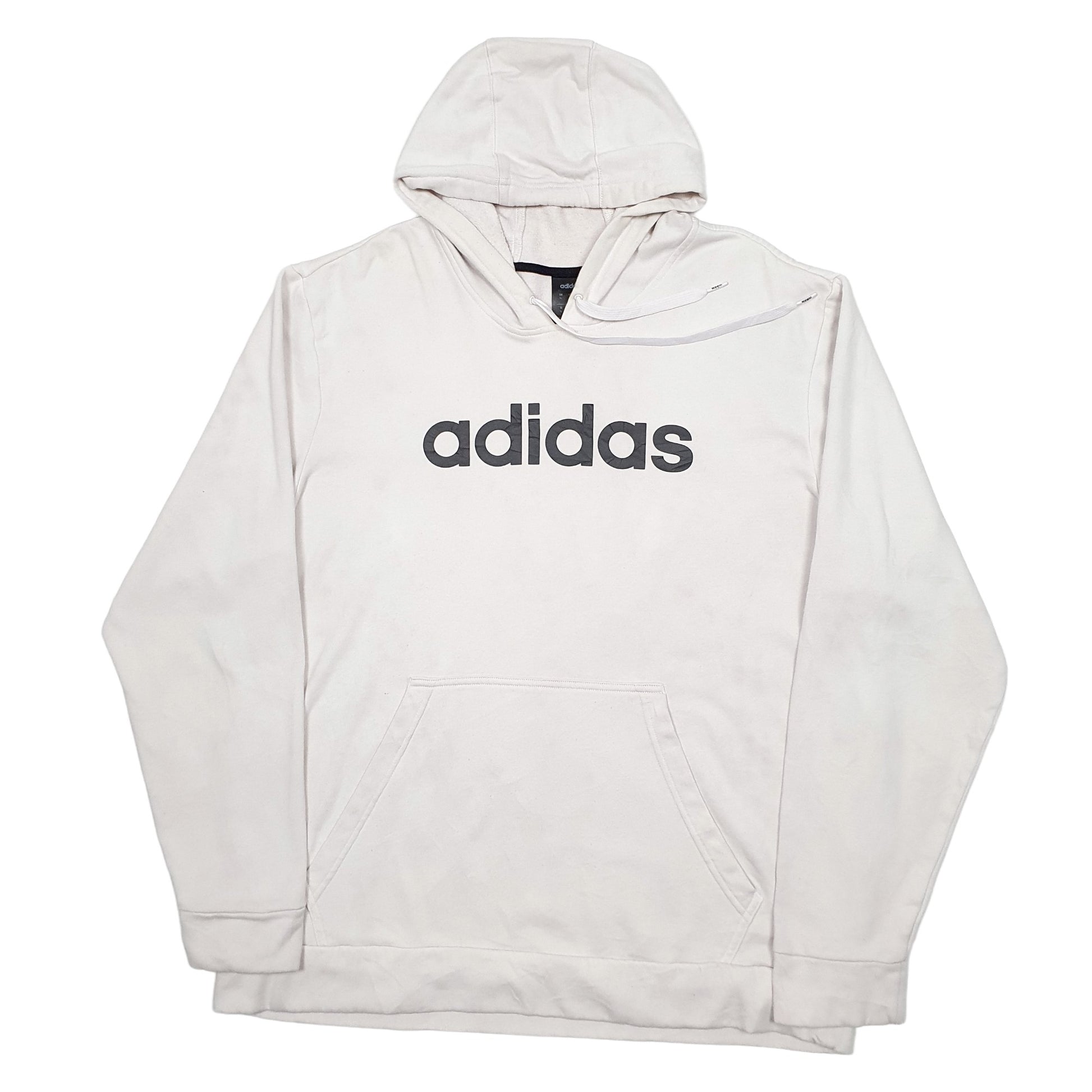 Mens Beige Adidas Spellout Hoodie Jumper
