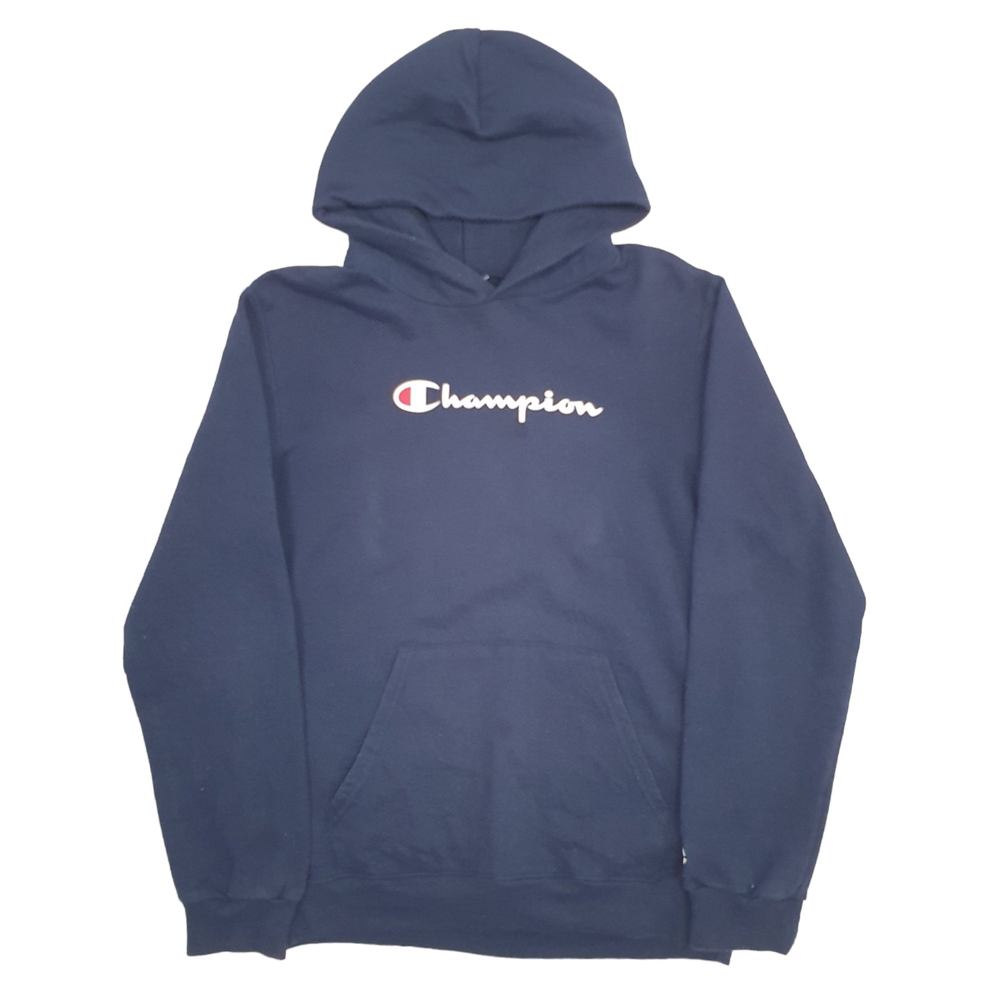 Mens Navy Champion Spellout Hoodie Jumper