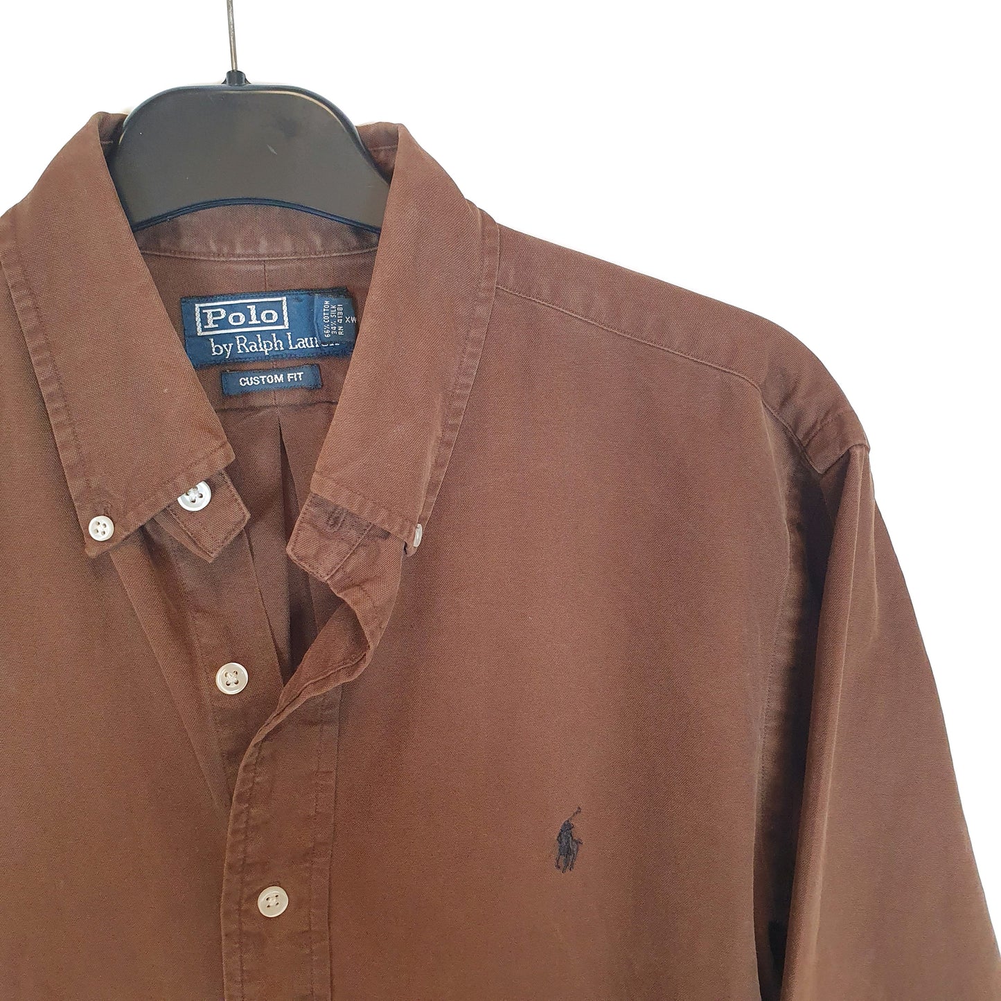 Polo Ralph Lauren Long Sleeve Custom Fit Shirt Brown