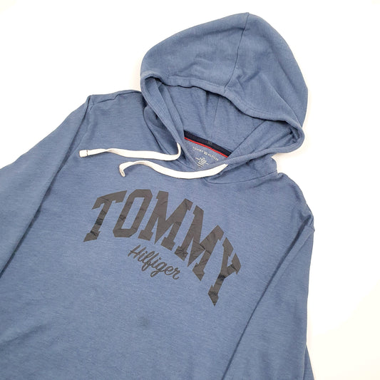 Tommy Hilfiger Spellout Hoodie L Blue