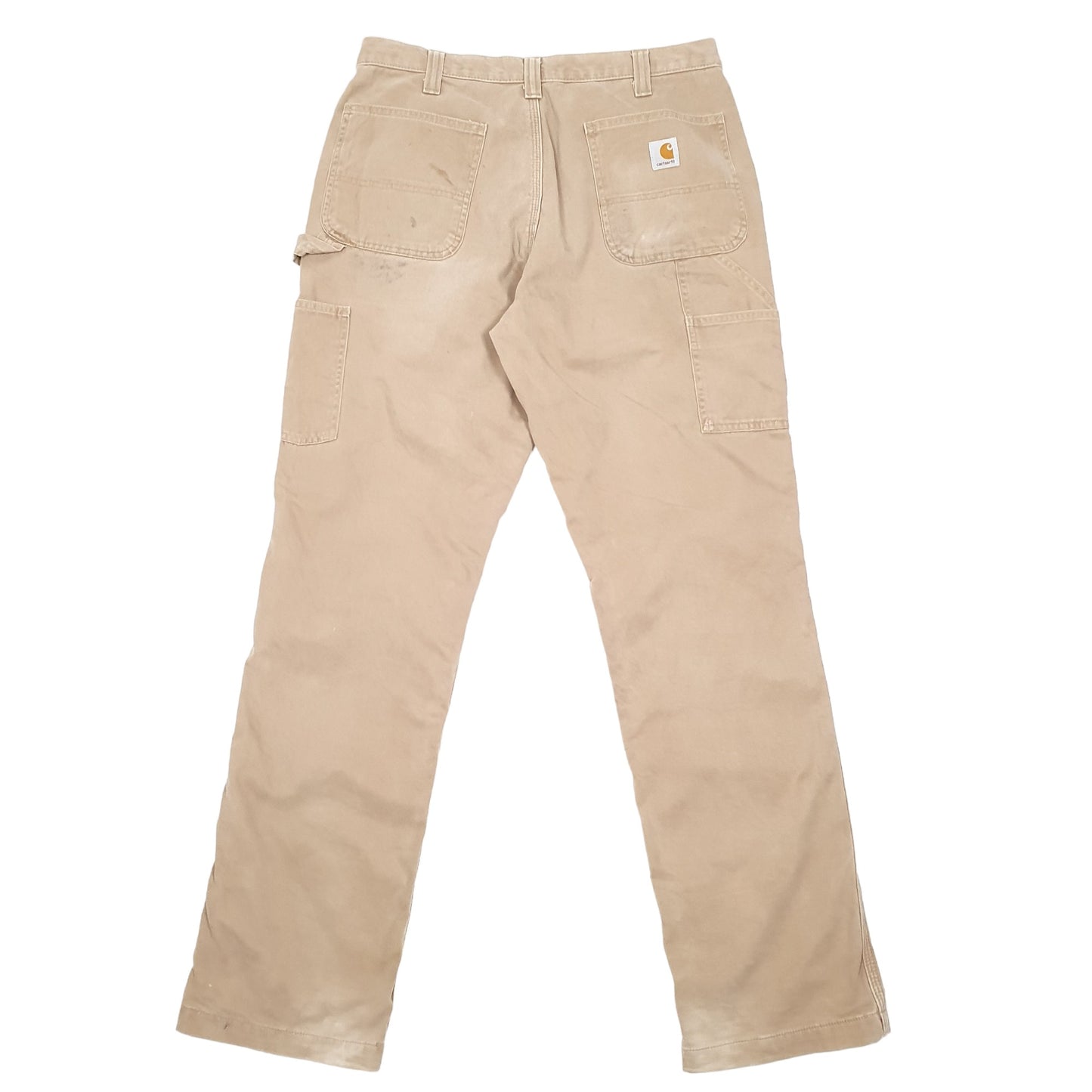 Mens Beige Carhartt Lined Thermal Winter Carpenter Trousers