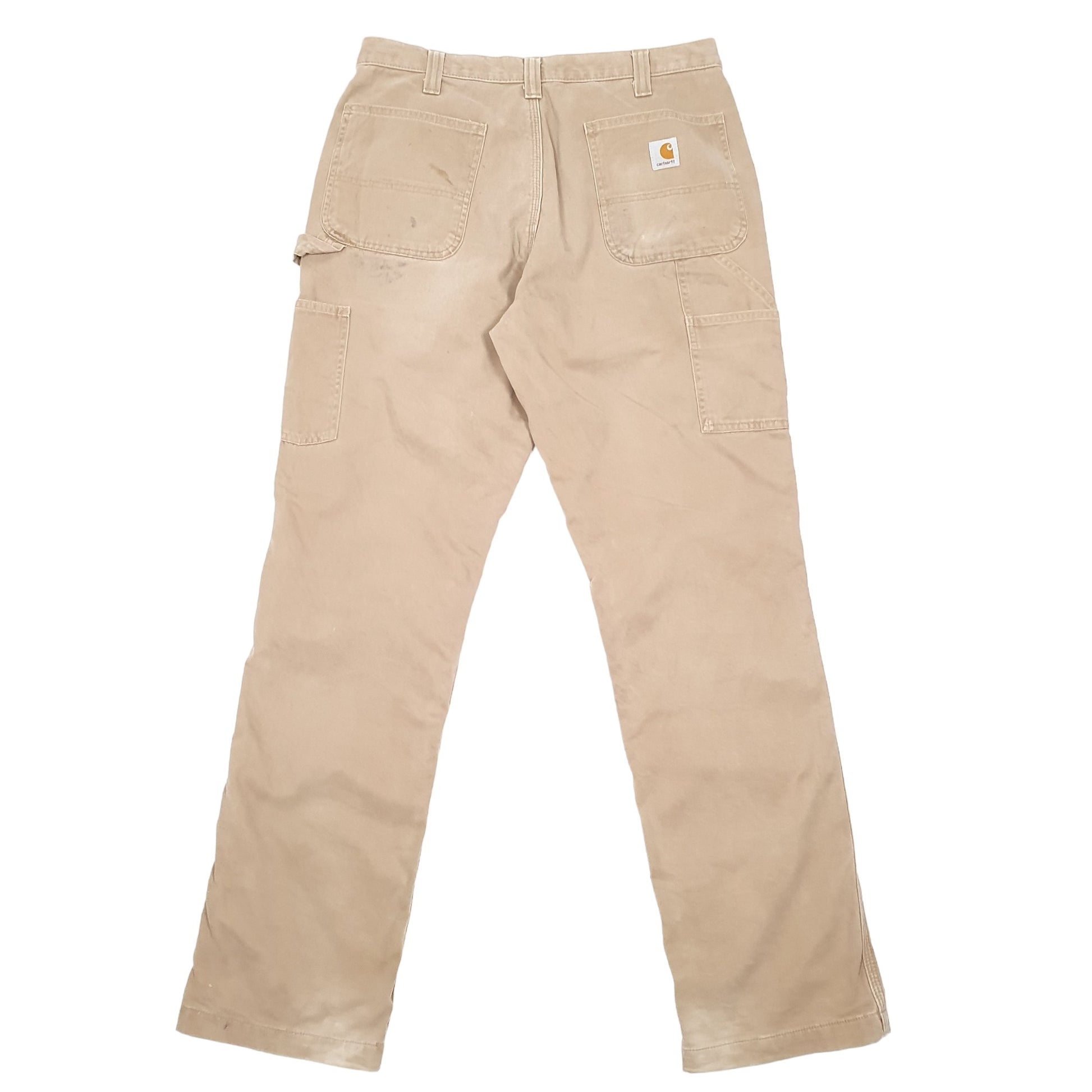 Mens Beige Carhartt Lined Thermal Winter Carpenter Trousers
