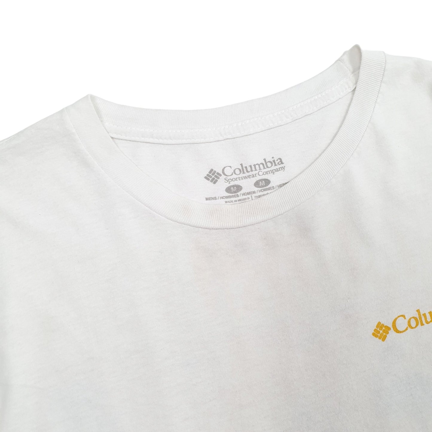 Mens White Columbia Sportswear  Short Sleeve T Shirt