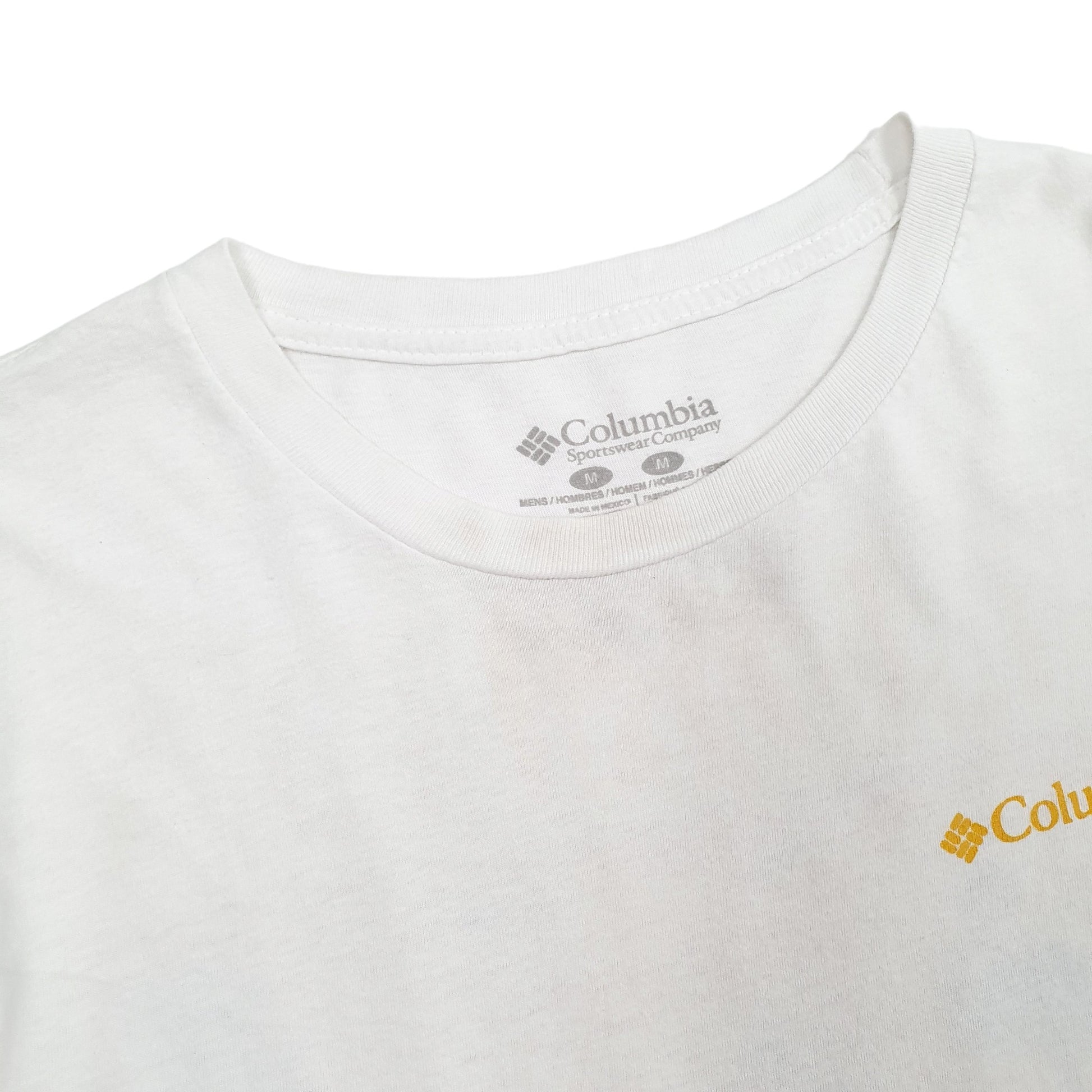Mens White Columbia Sportswear  Short Sleeve T Shirt