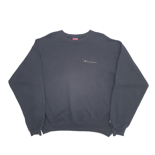Mens Black Champion  Crewneck Jumper