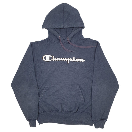 Mens Grey Champion Spellout Hoodie Jumper