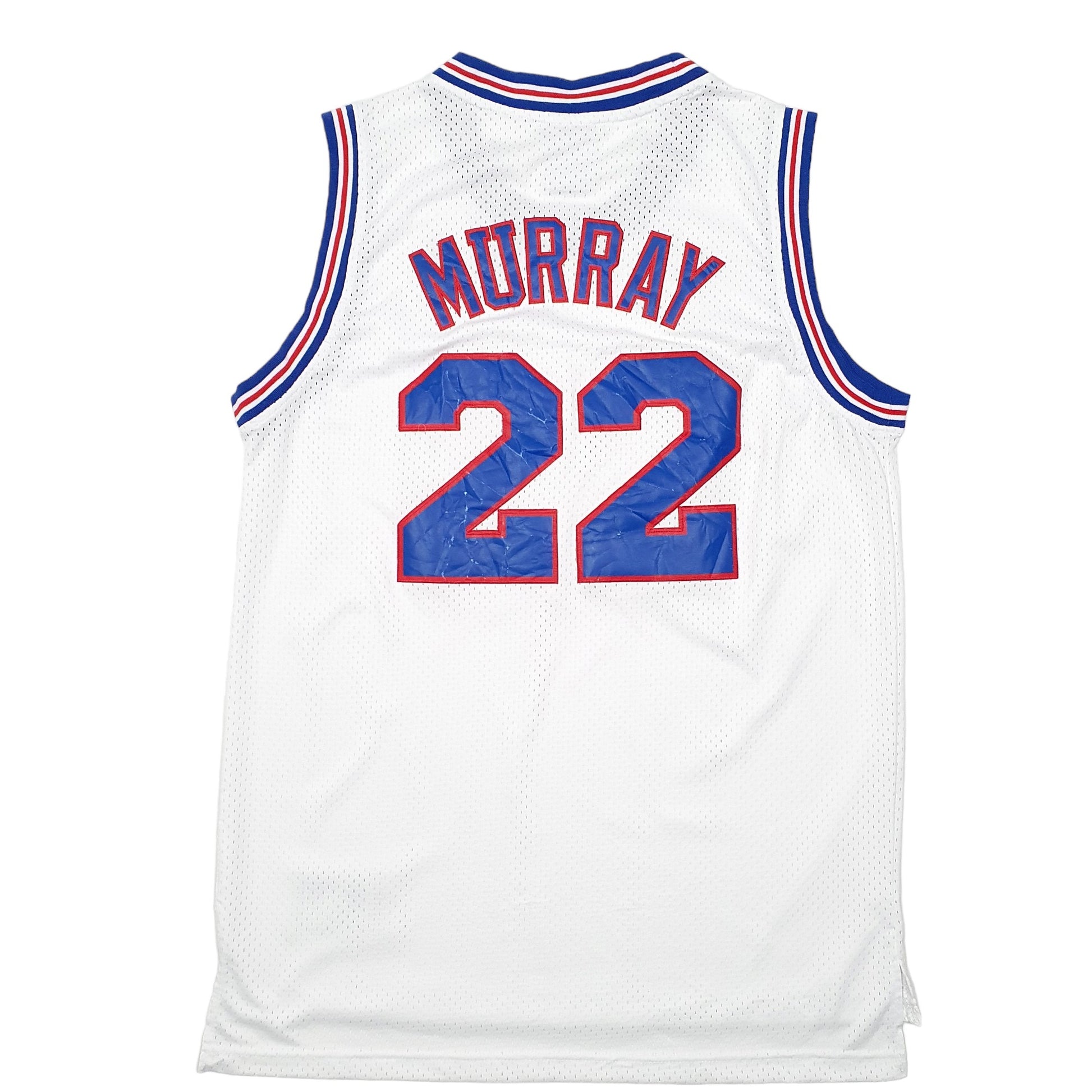 Mens White Champion Space Jam Tune Squad Bill Murray Movie Basketball Jersey Short Sleeve T Shirt