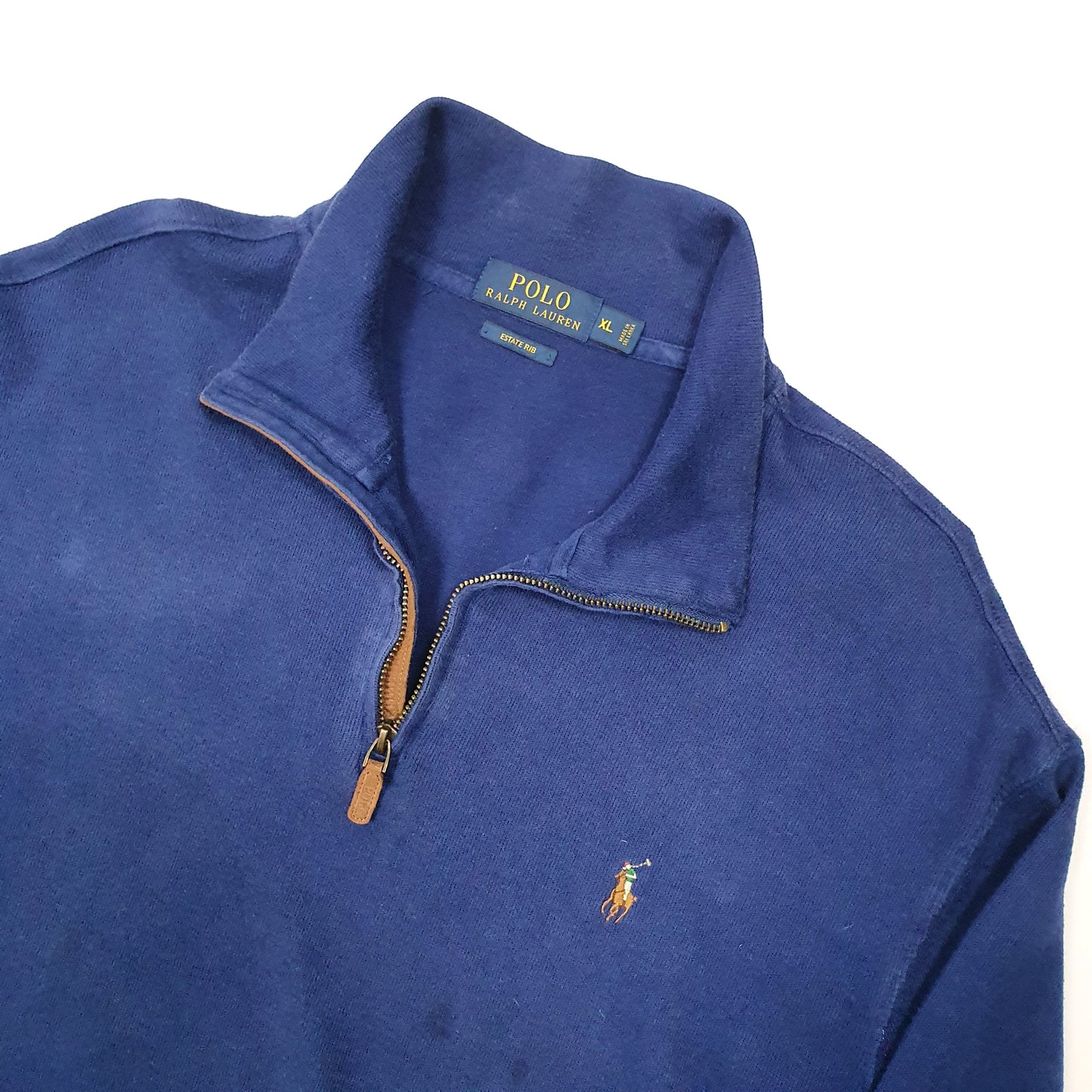 Polo Ralph Lauren Estate Rib Quarter Zip XL Blue