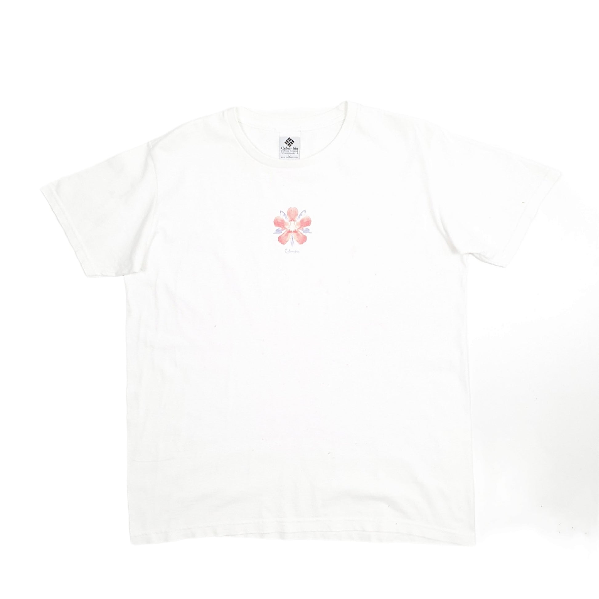 Mens White Columbia Sportswear  Short Sleeve T Shirt