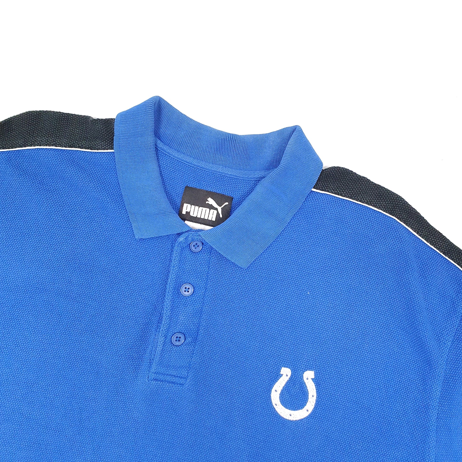 Puma NFL Indianapolis Colts Football Heavy Short Sleeve Polo Shirt Blue