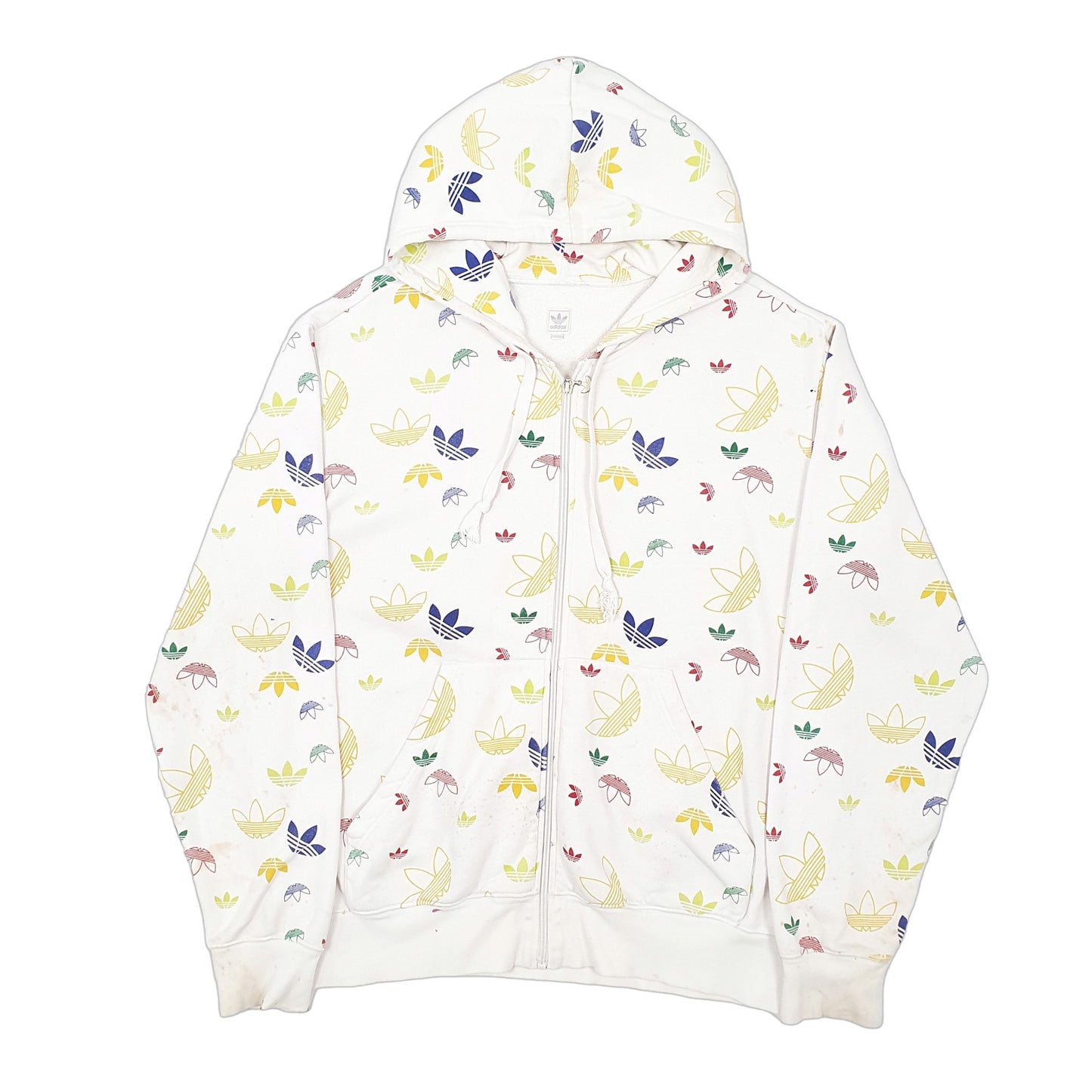 Mens White Adidas Originals  Full Zip Jumper