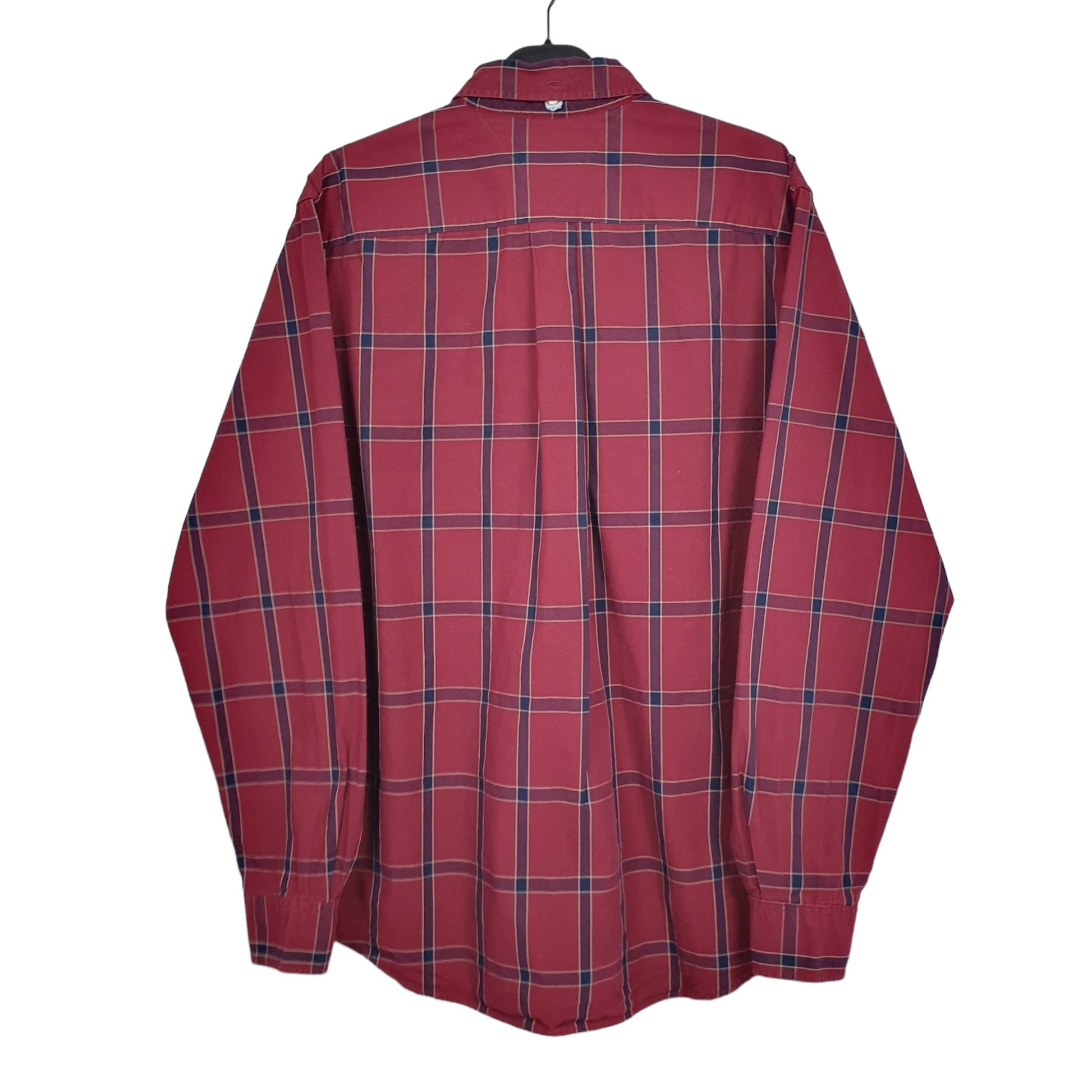 Tommy Hilfiger Long Sleeve Regular Fit Check Shirt Burgundy