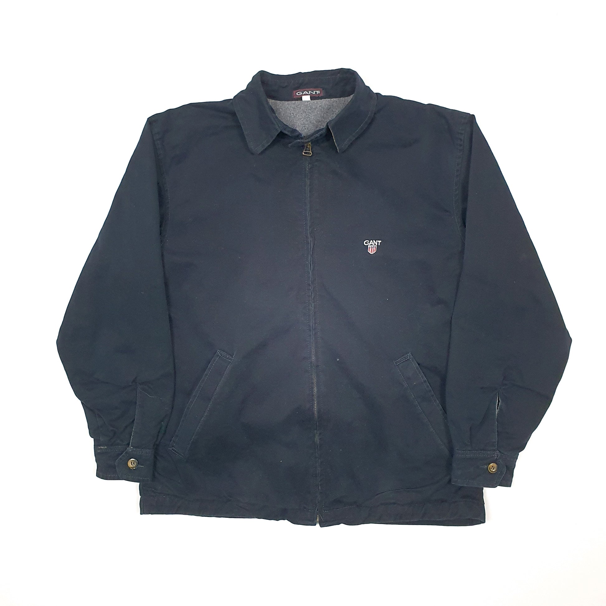 Mens GANT Fleece Lined Harrington Jacket Navy