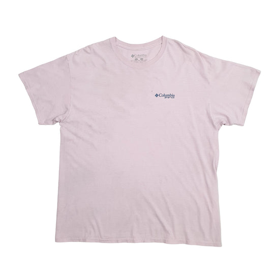 Mens Pink Columbia Sportswear Performance Fishing Gear PFG Short Sleeve T Shirt