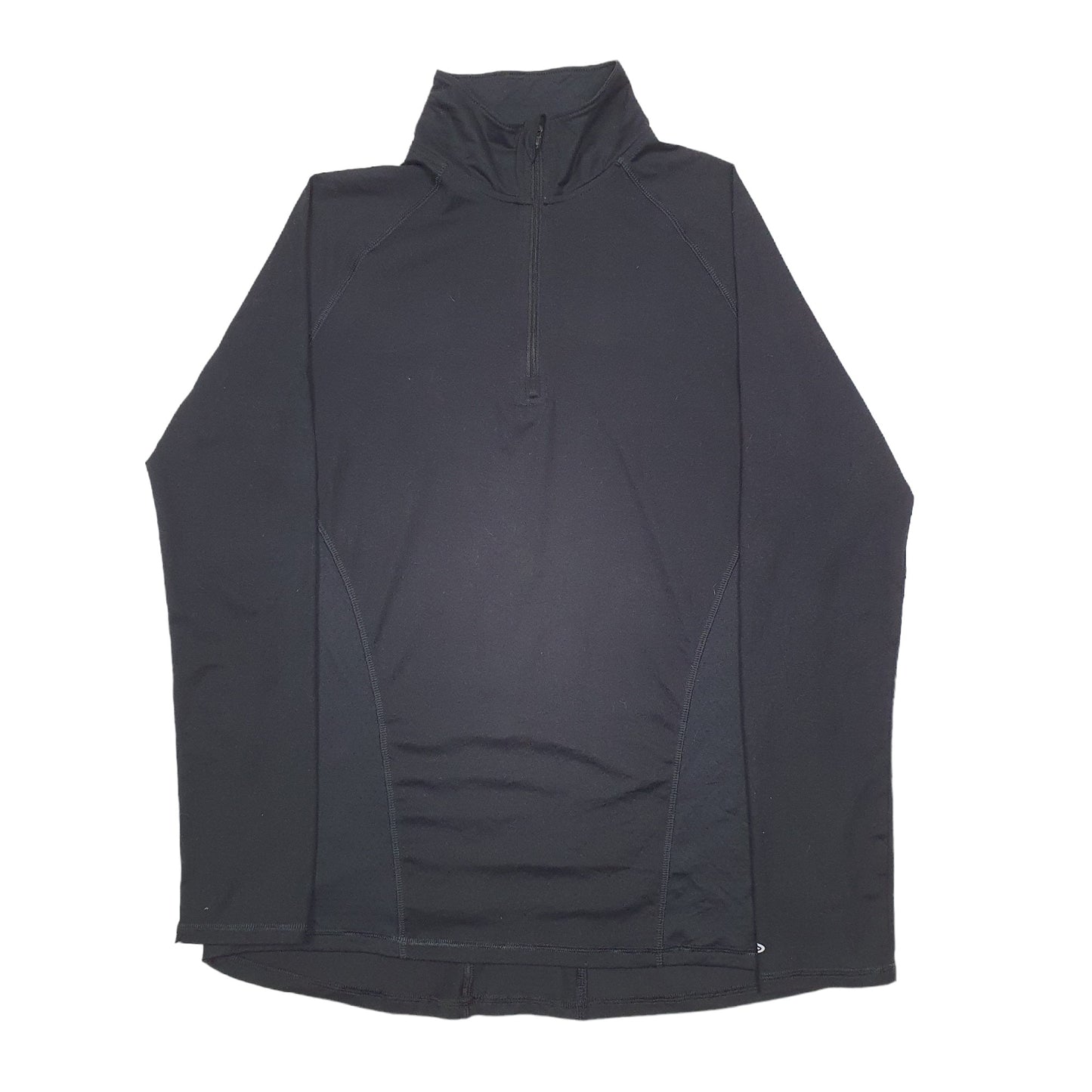 Womens Black Champion DuoDry Active Running Sport Quarter Zip Jumper