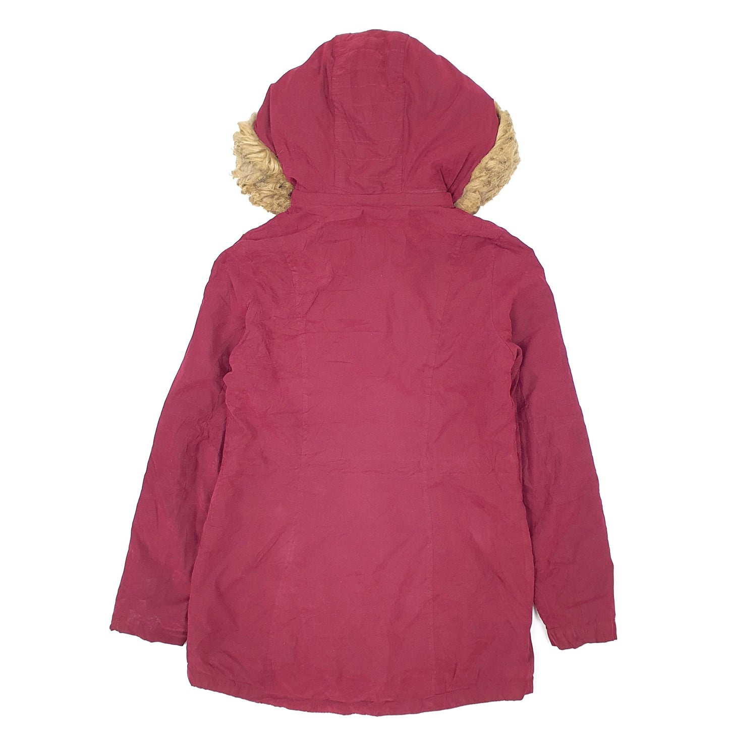 Womens Burgundy Nautica Sherpa Lined Longline Hooded Parka  Coat