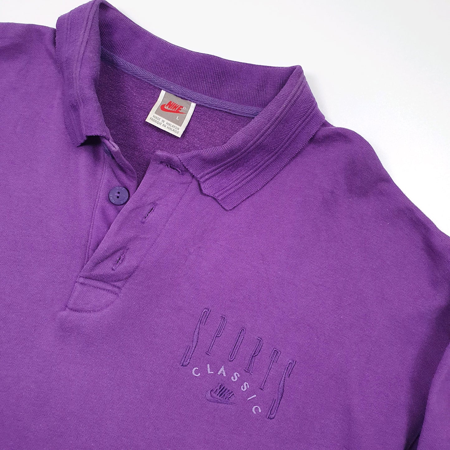 Nike Sports Classic Polo Top L Purple