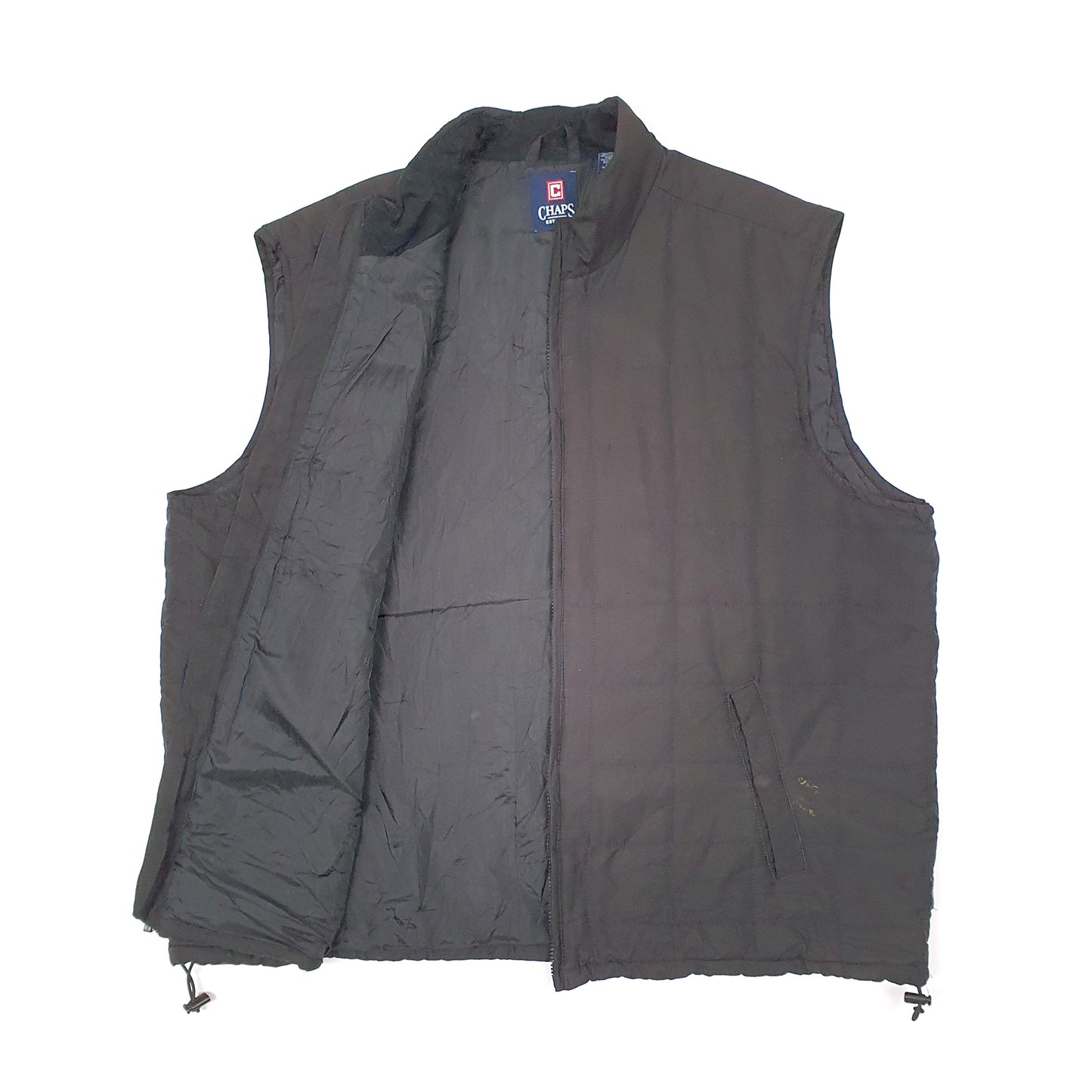 Mens Black Chaps Vest Gilet Puffer  Coat