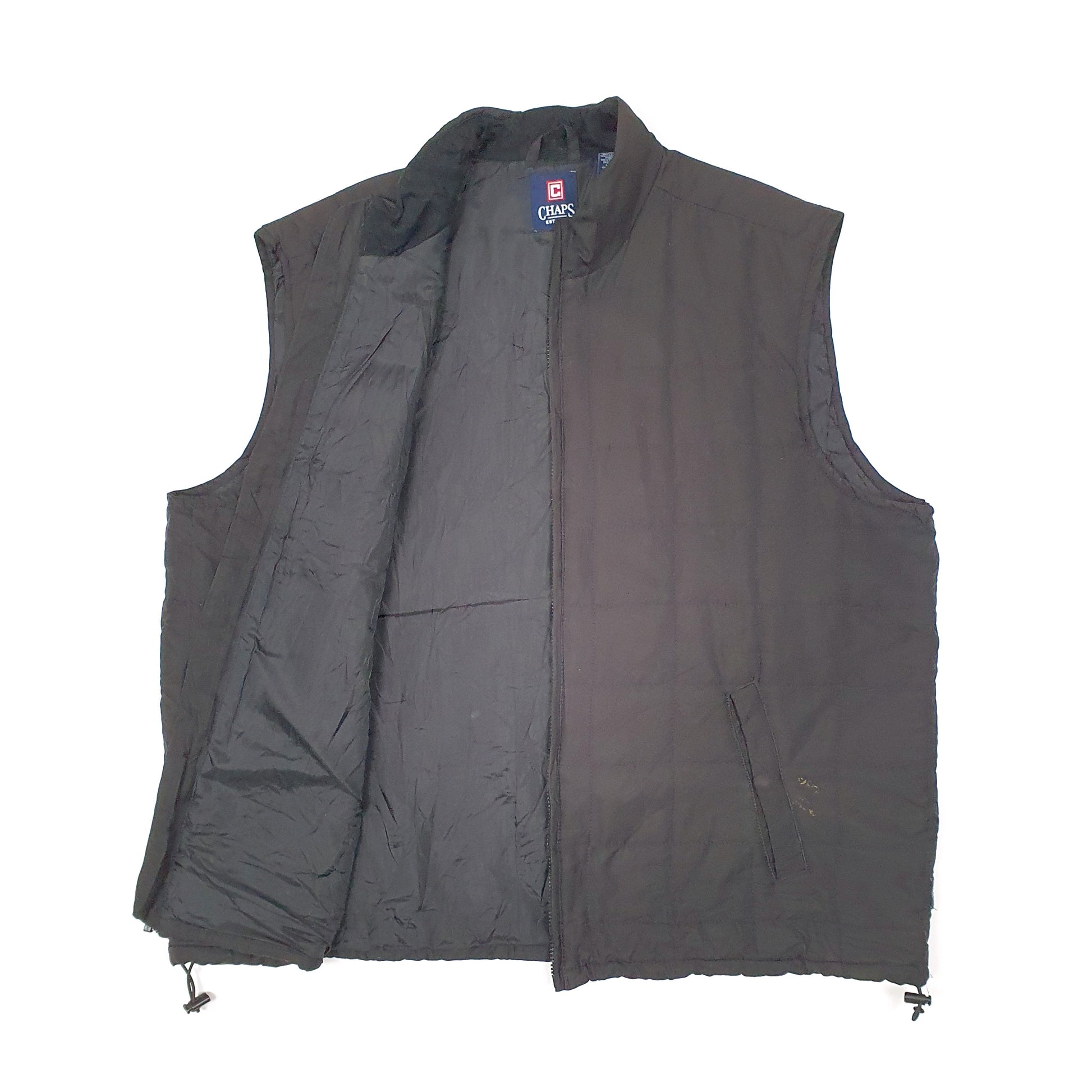 Mens Black Chaps Vest Gilet Puffer  Coat