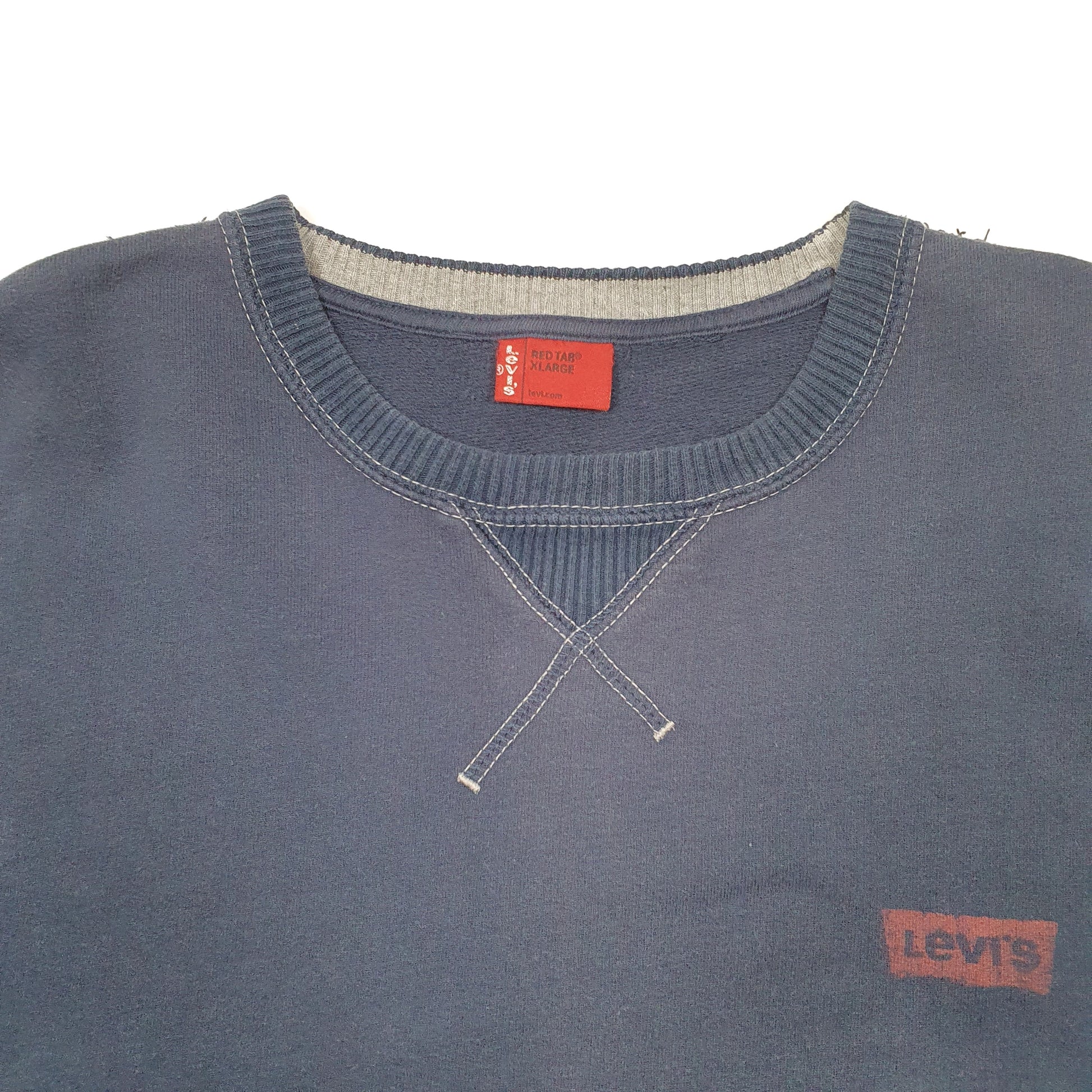 Mens Navy Levis Red Tab Crewneck Jumper