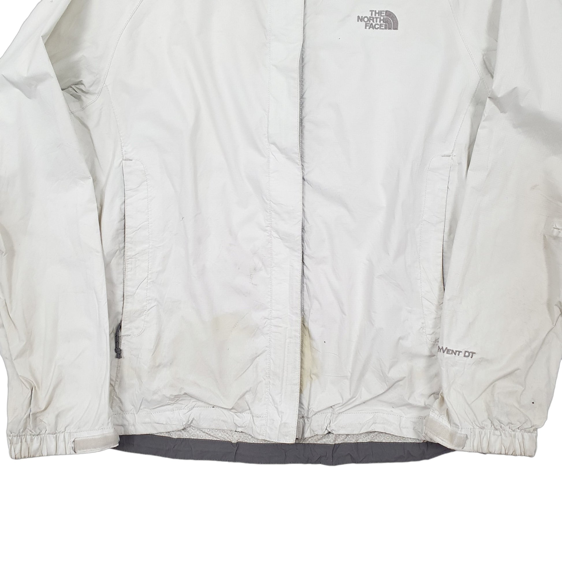 Womens White The North Face Venture Hyvent Rain Coat Coat