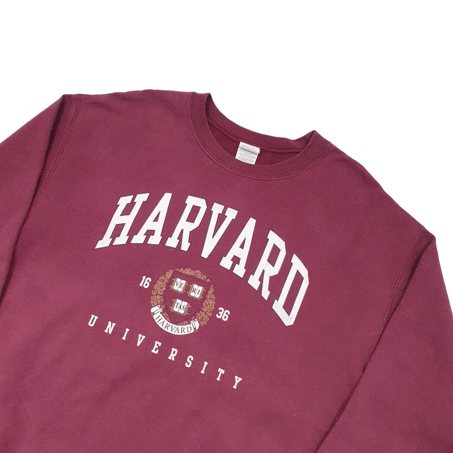 Gildan Vintage College Harvard USA Ivy League Crewneck M Burgundy
