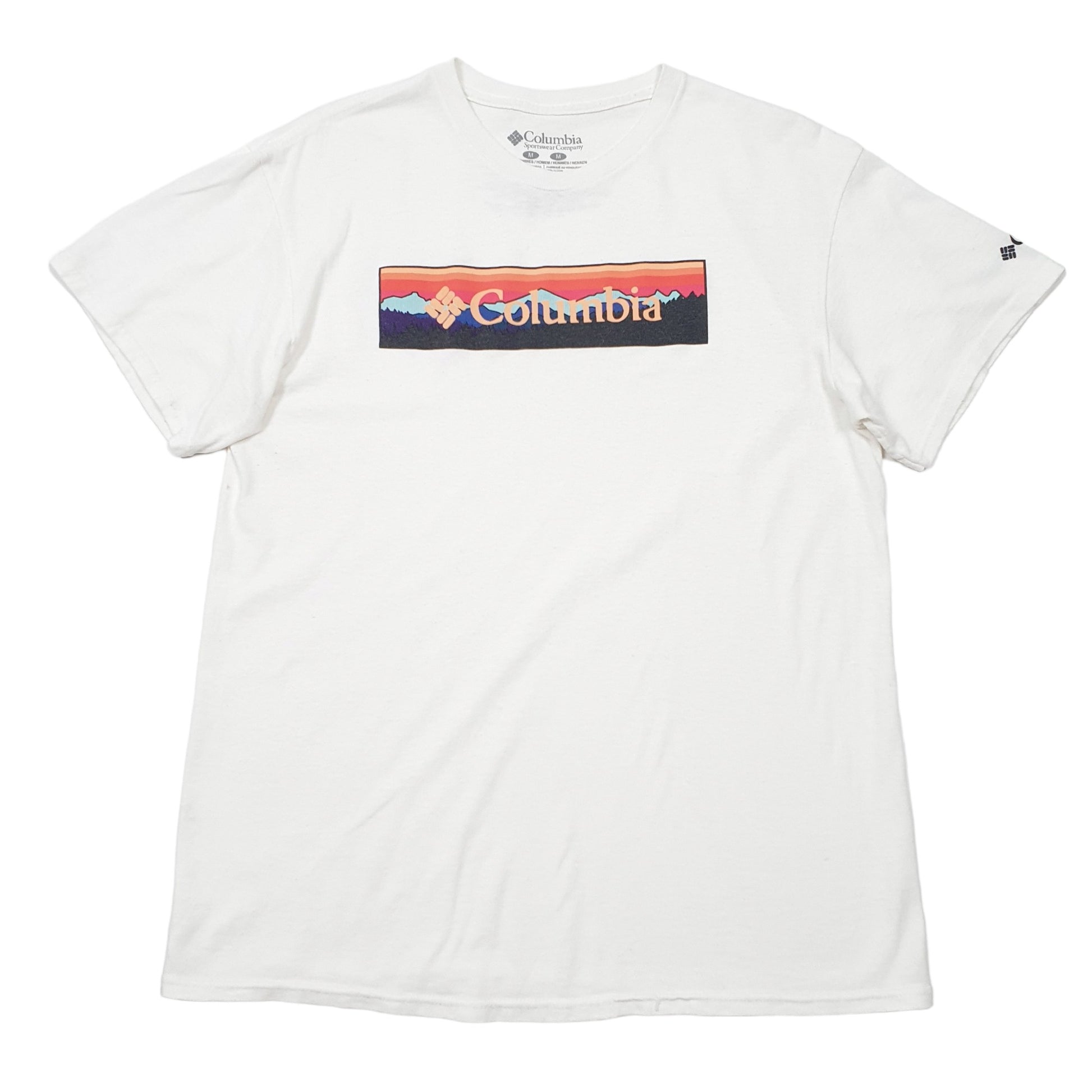 Mens White Columbia Sportswear  Short Sleeve T Shirt