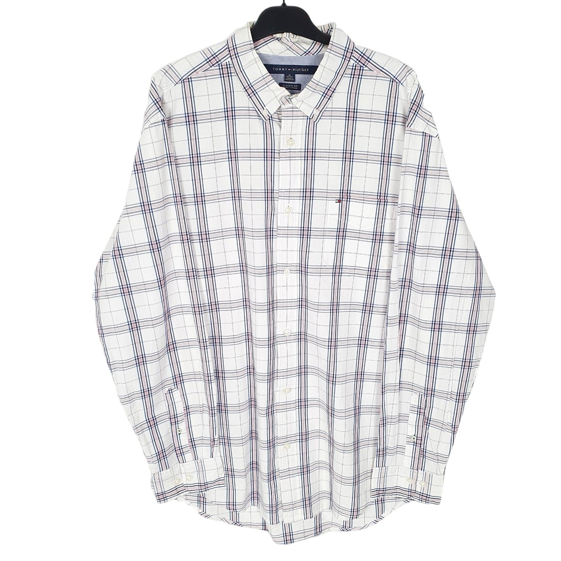 Tommy Hilfiger Long Sleeve Regular Fit Check Shirt White