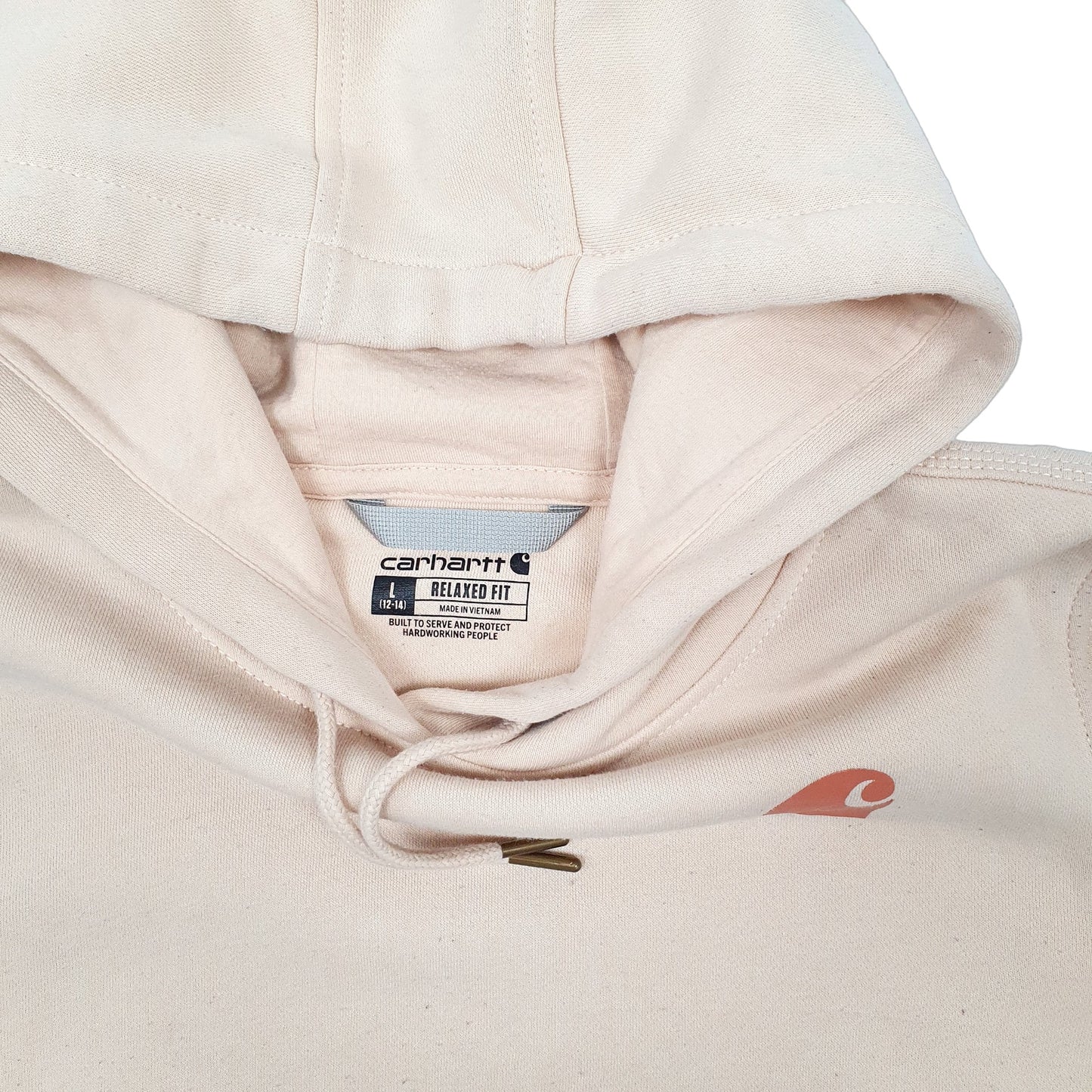 Womens Peach Carhartt Spellout Hoodie Jumper