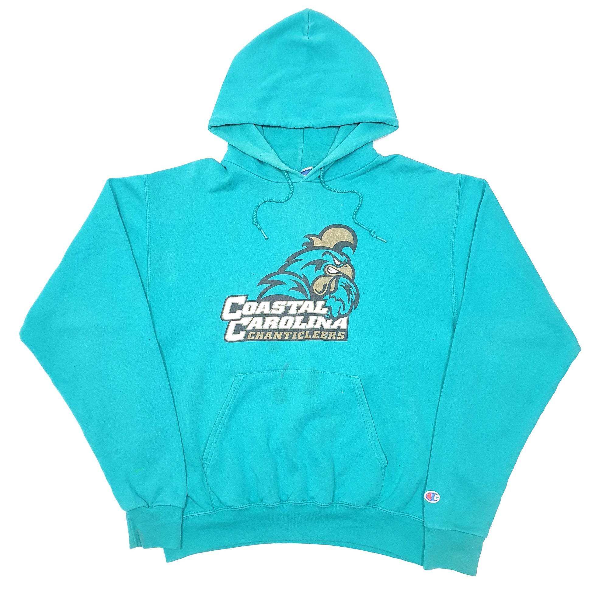 Mens Green Champion Coastal Carolina Chanticleers American Football University Hoodie Jumper