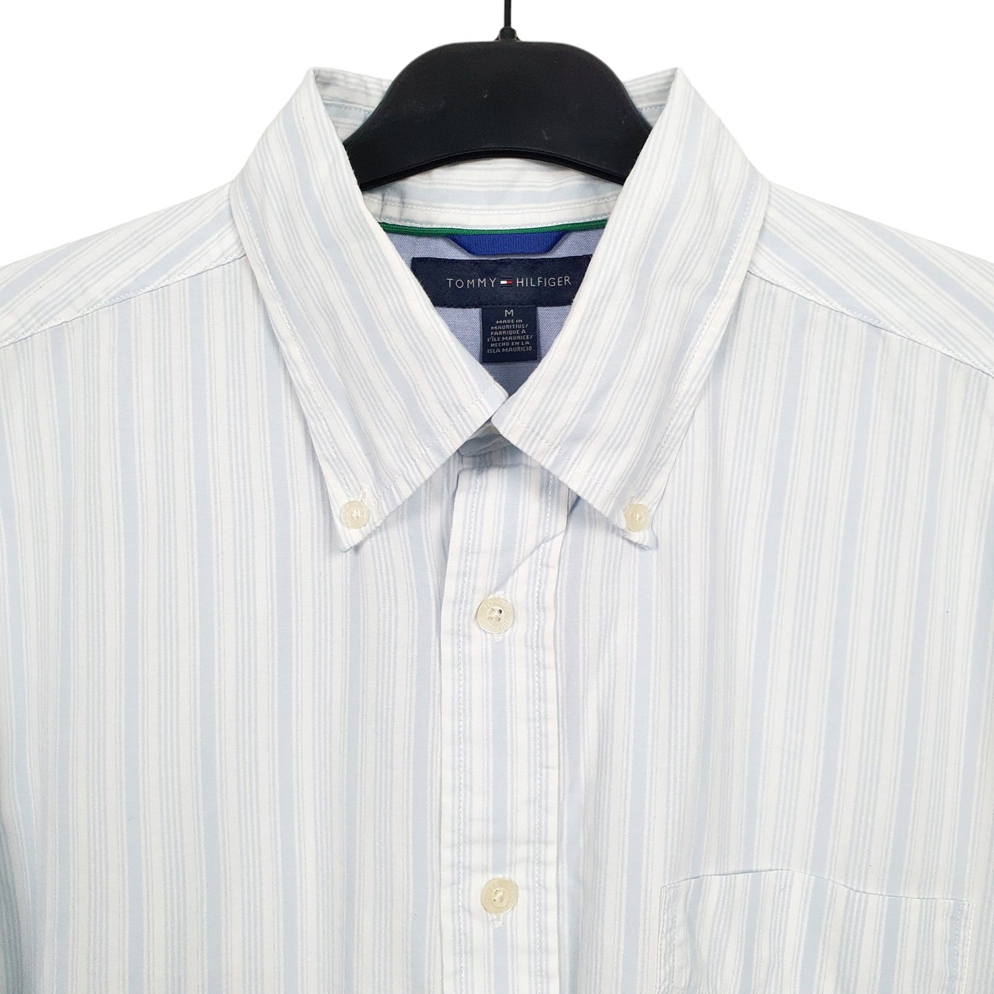 Tommy Hilfiger Long Sleeve Regular Fit Pinstripe Shirt Blue