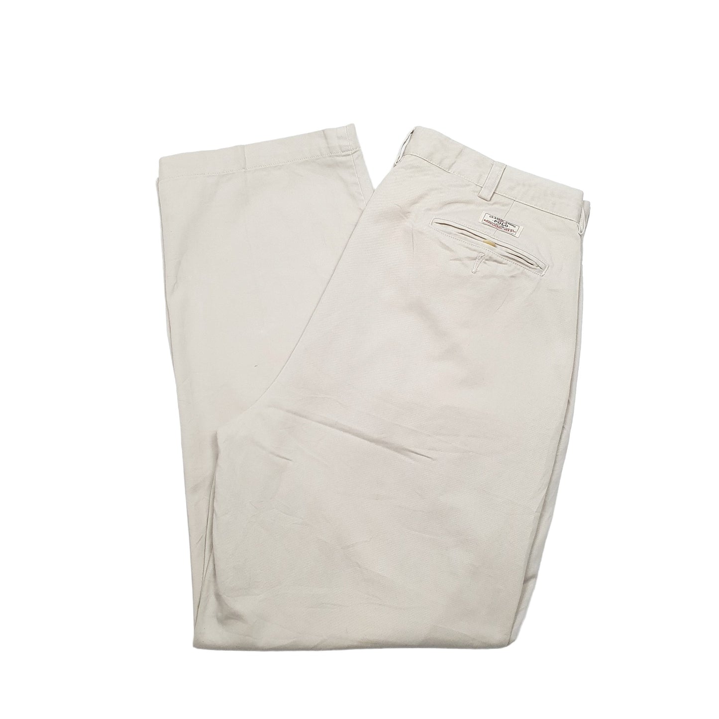 Mens Polo Ralph Lauren Cream Chino Trousers W36 L30 Cream