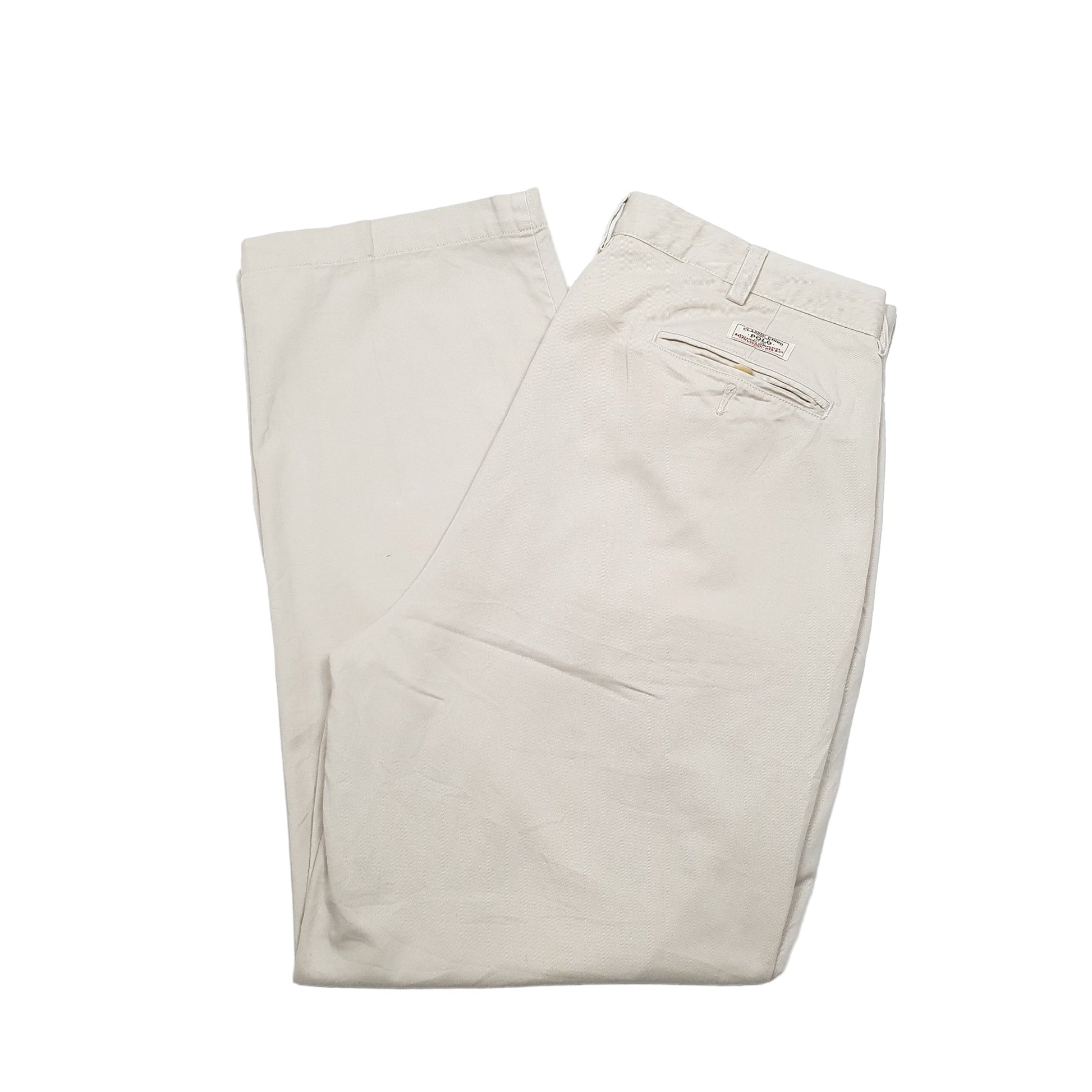 Mens Polo Ralph Lauren Cream Chino Trousers W36 L30 Cream