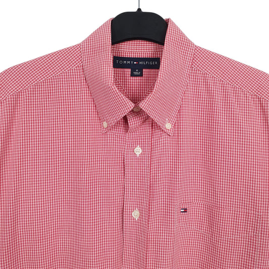 Tommy Hilfiger Short Sleeve Regular Fit Check Shirt Red