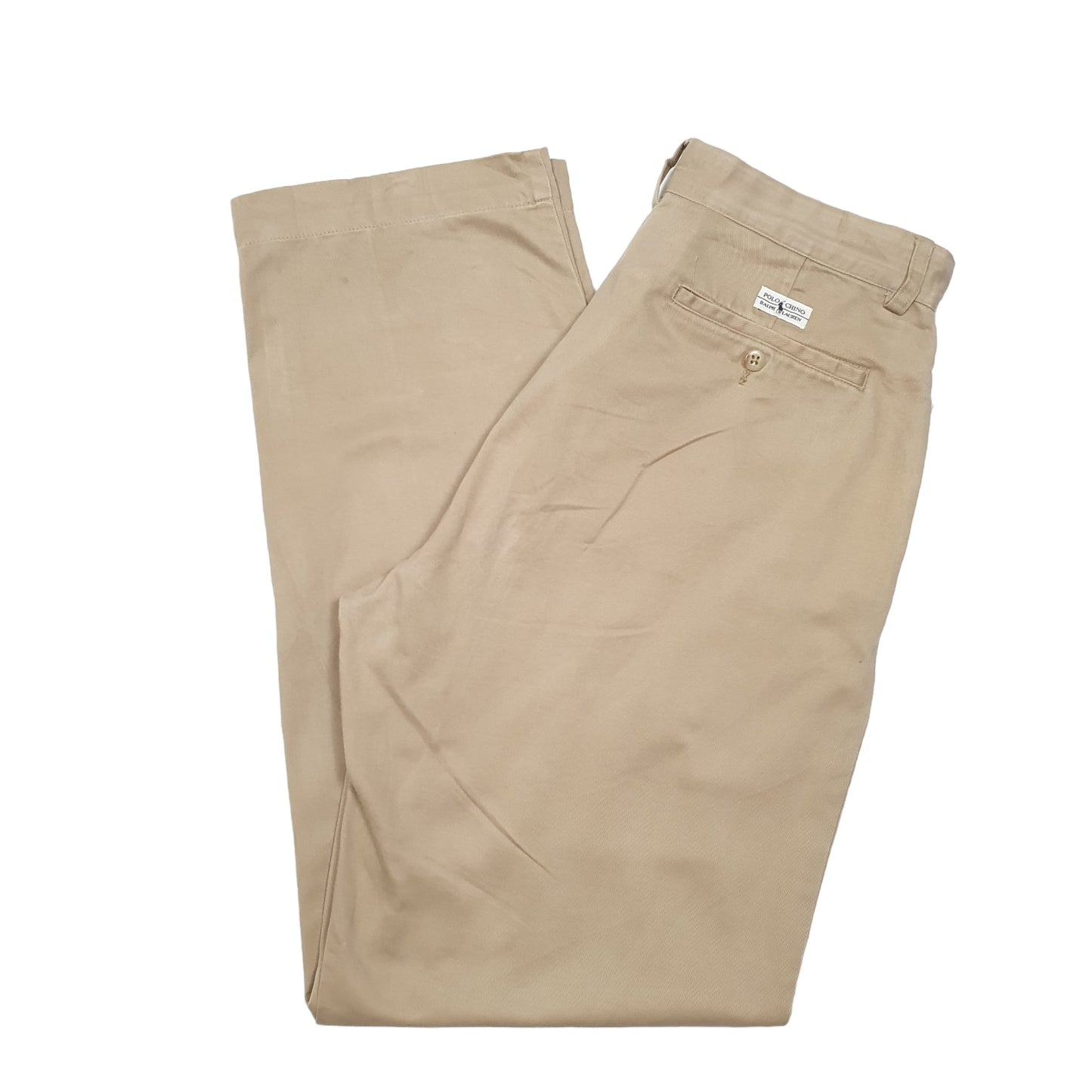 Mens Tan Polo Ralph Lauren Double Pleated Keating Pant Chino Trousers