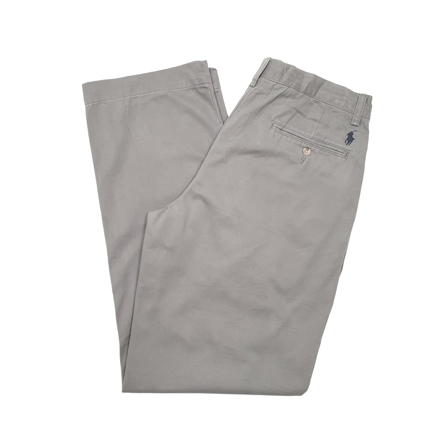 Mens Grey Polo Ralph Lauren Preston Pant Flat Front Chino Chino Trousers
