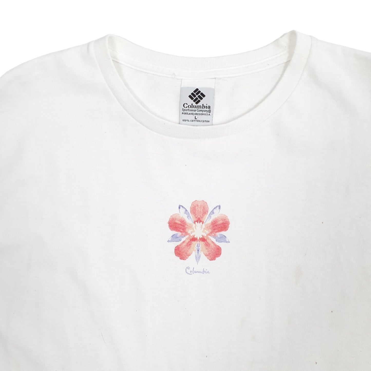 Mens White Columbia Sportswear  Short Sleeve T Shirt