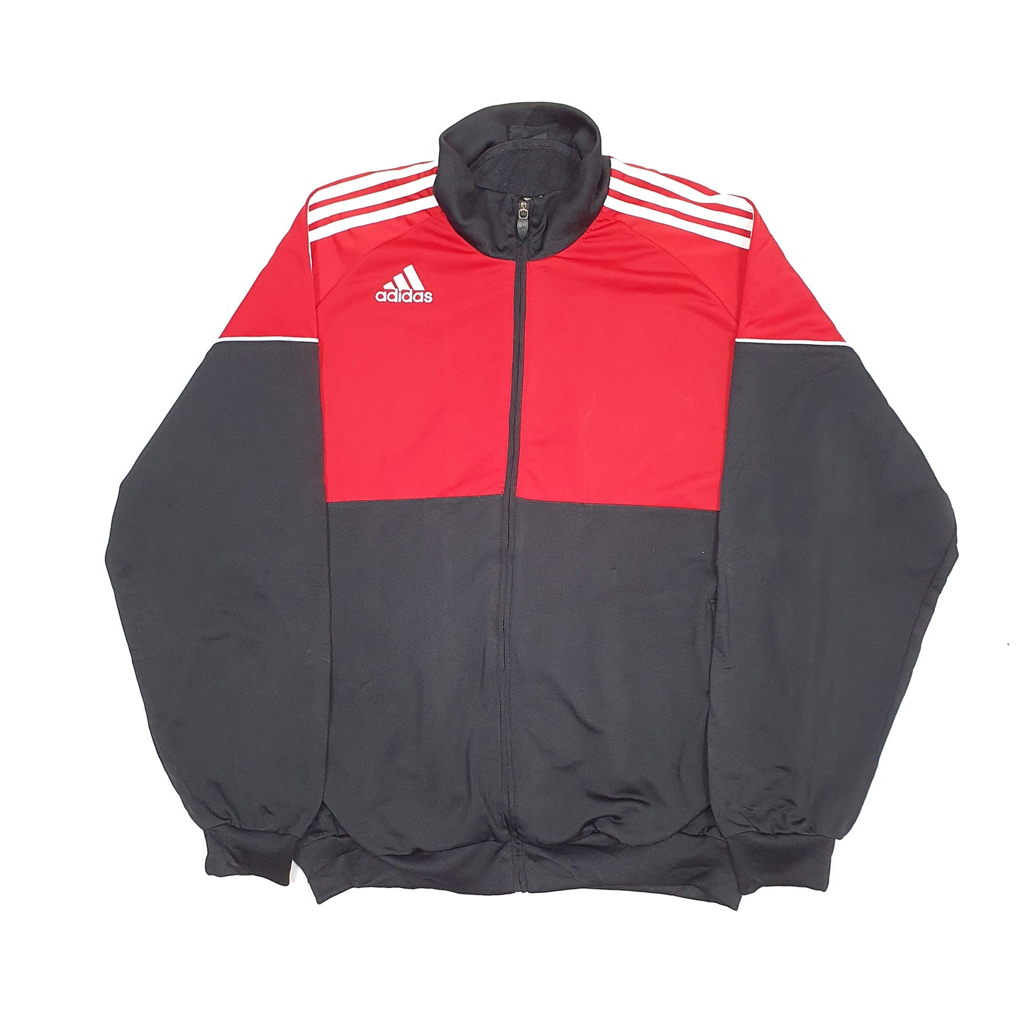 Mens Red Adidas Tracksuit Top Football Full Zip Jumper