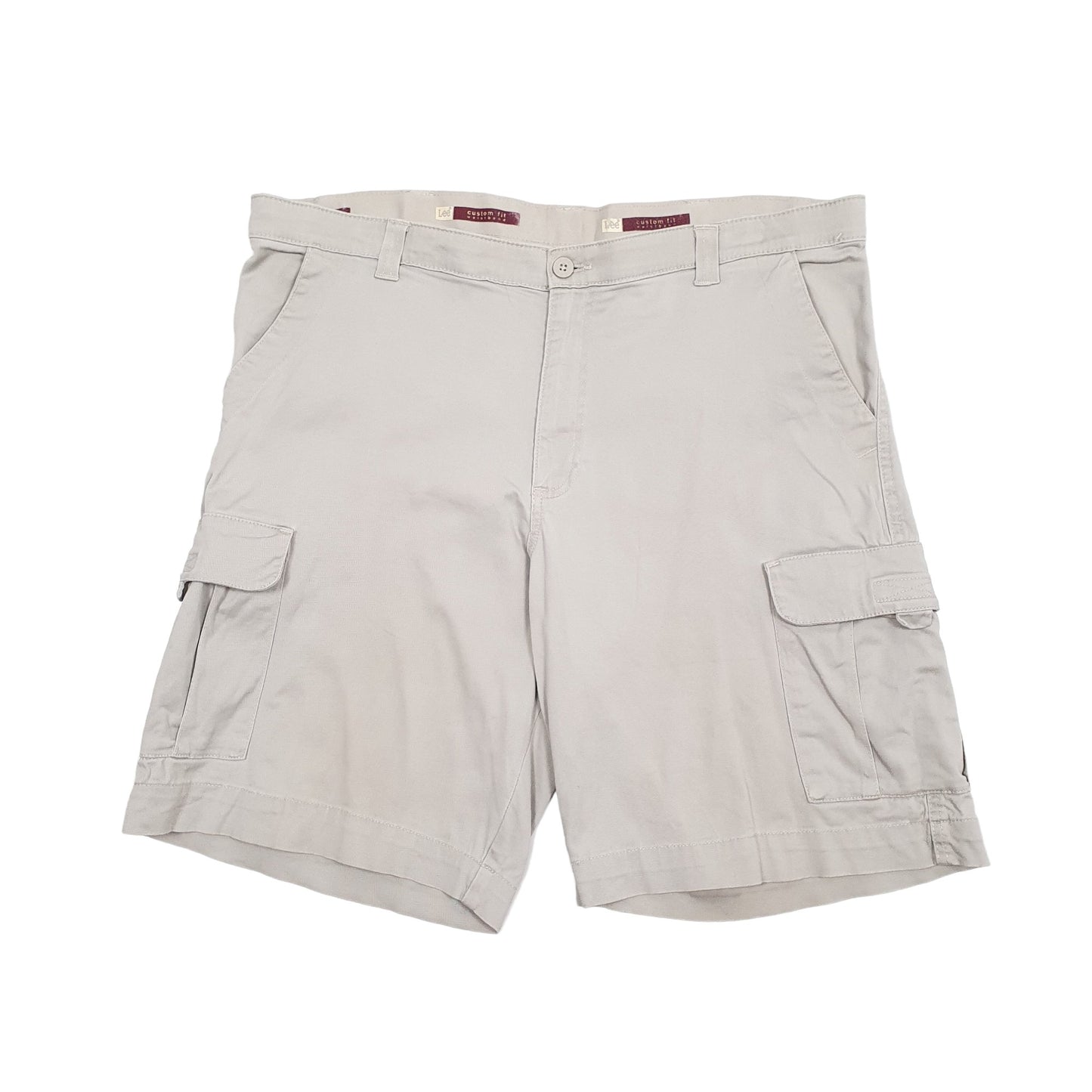 Mens Beige Lee Custom Fit Cargo Shorts