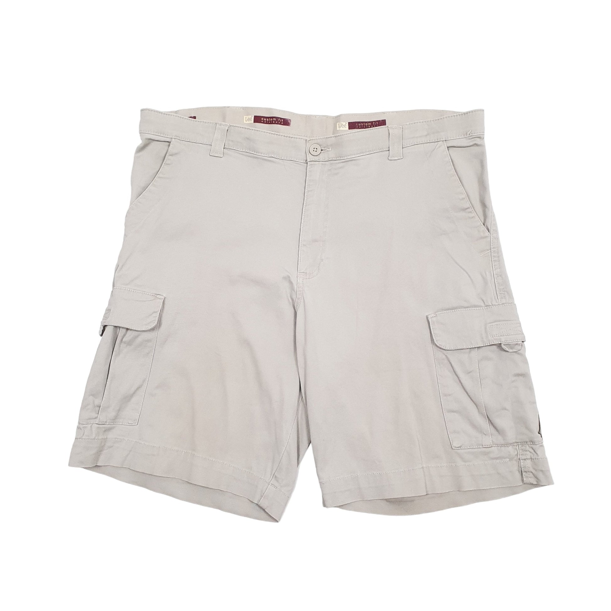 Mens Beige Lee Custom Fit Cargo Shorts