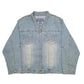 Womens Blue Americana Blues Trucker Denim Jacket Coat