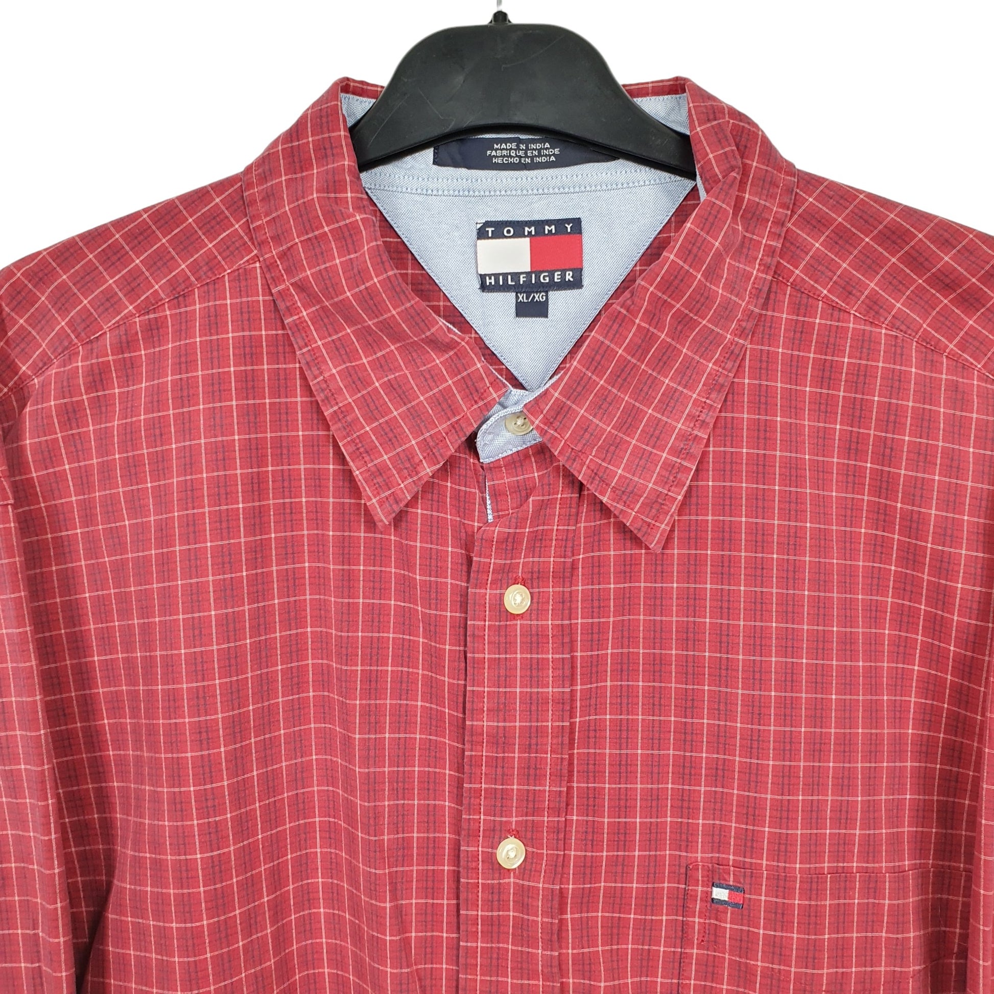 Tommy Hilfiger Long Sleeve Regular Fit Check Shirt Red